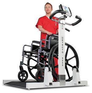 Wheelchair Scale, Portable, Digital, Folding Column, 1000 lb x .2 lb, 32