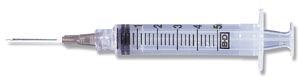 Syringe/Needle Combination, 5mL, Luer-Lok™ Tip, 21G x 1