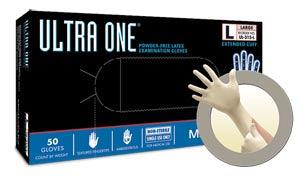 Exam Gloves, PF Latex, Extended Cuff, Textured Fingers, Large, 50/bx, 10 bx/cs