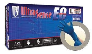 Exam Gloves, PF Nitrile, Extended Cuff, Textured Fingers, Blue, Large, 100/bx, 10 bx/cs