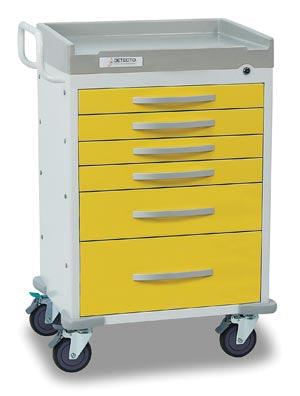 Detecto Rescue Series Isolation Medical Cart, 6 Yellow Drawers (DROP SHIP ONLY)