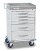 Detecto Rescue Series General Purpose Medical Cart, 6 White Drawers (DROP SHIP ONLY)