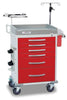 Loaded Detecto Rescue Series ER Medical Cart, 6 Red Drawers (DROP SHIP ONLY)