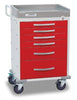 Detecto Rescue Series ER Medical Cart, 6 Red Drawers (DROP SHIP ONLY)