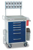 Loaded Detecto Rescue Series Anesthesiology Medical Cart, 6 Blue Drawers (DROP SHIP ONLY)