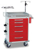 Loaded Detecto Rescue Series ER Medical Cart, 5 Red Drawers (DROP SHIP ONLY)