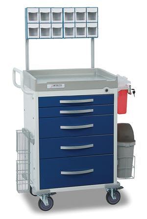 Loaded Detecto Rescue Series Anesthesiology Medical Cart, 5 Blue Drawers (DROP SHIP ONLY)
