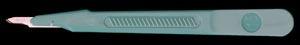 Scalpel, Stainless Steel, Size 15, Green Handle, Disposable, Sterile, 10/bx (DROP SHIP ONLY)