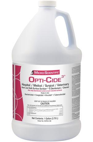 Opti-Cide3 Disinfectant, 1 Gallon Pour Bottle, 4/cs (Contenental US Only) (Item is considered HAZMAT and cannot ship via Air or to AK, GU, HI, PR, VI)