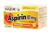 Aspirin, 81mg, 36s, Chewable Tablets, Compare to St. Joseph®, NDC# 00904-4040-73