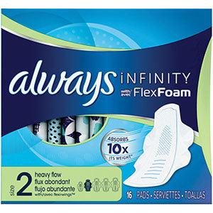 Always Infinity Pads, Super, Unscented, 16/bx, 12bx/cs
