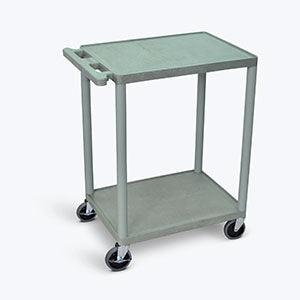 Cart, Two Shelves, Foam Plastic, Gray, 24