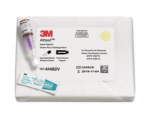 Super Rapid 5 Steam-Plus Challenge Pack, 24-minute Biological Indicator for 132°C (270°F) 4-Minute and 135°C (275°F) 3-Minute Dynamic-Air-Removal Steam Sterilization. Packs Contain (1) 1492V and (1) Type 5 Chemical Integrator,  Brown Cap, 24/cs