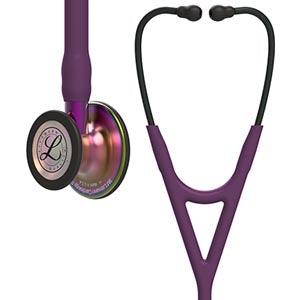 Stethoscope, Rainbow Finish Chestpiece, Plum Tube, Violet Stem and Black Headset, 27