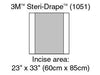 Incise Drape, Overall 32" x 33", Incise 23" x 33", 10/bx, 4 bx/cs