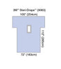 Steri-Drapeâ„¢ Laparotomy Drape, 72" x 112", Absorbent Impervious Material, Rectangular Aperture, Arm Extensions, 10/bx, 2 bx/cs
