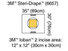 Cesarean-Section Pouch with Ioban™ 2 Incise Film, 35" x 30", 10/bx, 4 bx/cs