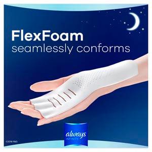 Always Infinity Overnight Pads, Size 4, w/ Wings, Unscented, 13/bx, 6 bx/cs