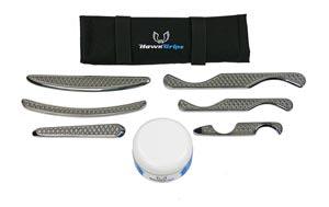 Silver Set.  Includes all six of the small HawkGrips instruments (HG4-HG9), a roll-up carrying case, one jar of regular emolllient, and a User Manual (Products cannot be sold on Amazon.com, Walmart.com, eBay or any other 3rd party platform)