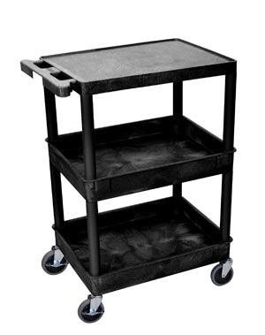 Utility Cart, Flat Top, Middle/Bottom Tub Shelves (2.75