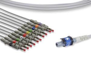 Direct-Connect EKG Cable 10 Leads Banana 300cm, Welch Allyn Compatible w/ OEM: RE-PC-AHA-BAN (DROP SHIP ONLY) (Freight Terms are Prepaid & Added to Invoice - Contact Vendor for Specifics)
