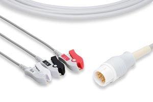 Direct-Connect ECG Cable, 3 Leads Clip, Philips Compatible w/ OEM: M1981A, 989803143181 (DROP SHIP ONLY) (Freight Terms are Prepaid & Added to Invoice - Contact Vendor for Specifics)
