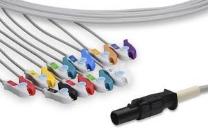 Direct-Connect EKG Cable, 10 Leads, Clip, 340cm, Mortara > Quinton Compatible w/ OEM: 60-00180-01, 042051-005 (DROP SHIP ONLY) (Freight Terms are Prepaid & Added to Invoice - Contact Vendor for Specifics)