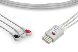 ECG Leadwire, 3 Leads Snap, Mindray > Datascope Compatible w/ OEM: 0012-00-1503-04, 0012-00-1503-05, 0012-00-1503-06, LW-2910S29/3A (DROP SHIP ONLY) (Freight Terms are Prepaid & Added to Invoice - Contact Vendor for Specifics)