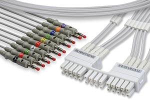 EKG Leadwire 10 Leads Banana, Mortara > Burdick Compatible w/ OEM: 9293-041-50, 9293-046-60 (DROP SHIP ONLY) (Freight Terms are Prepaid & Added to Invoice - Contact Vendor for Specifics)