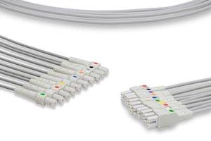 EKG Leadwire, 10 Leads w/out Adapters, GE Healthcare > Marquette Compatible w/ OEM: 420101-002 (DROP SHIP ONLY) (Freight Terms are Prepaid & Added to Invoice - Contact Vendor for Specifics)