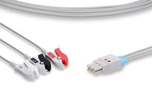 ECG Leadwire, 3 Leads Pinch/Grabber, Datex Ohmeda Compatible w/ OEM: 545317-HEL, 8001958, LW-3600029/3A, LKM014, 545317-HEL, 8001958, LW-3600029/3A, LKM014 (DROP SHIP ONLY) (Freight Terms are Prepaid & Added to Invoice - Contact Vendor for Specifics)