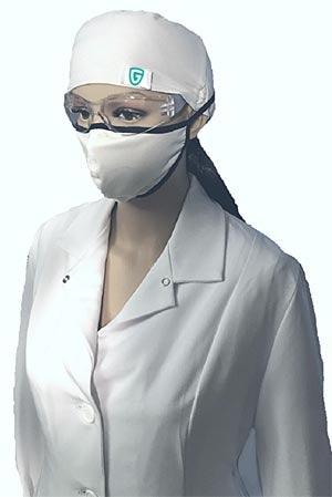 Reusable Face Mask, White w/ white elastic ear loops, Washable, Autoclavable, Reusable.  2 layers, anti-microbial/moisture wicking inner, 100% Cotton outer, 25/bg (To Be DISCONTINUED)