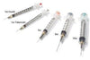 Safety Syringe with Hypodermic Needle, 5ml, 25G x 1 1/2", 100/bx, 6 bx/cs
