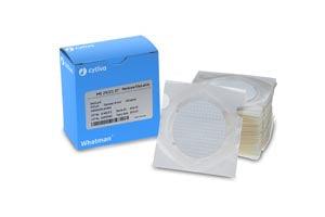 Membrane Filtration, ME25/31 (Mixed Cellulose Ester), 50mm Dia, 0.45µm, Black, 3.1mm/ White Grid, Sterile For Use with Whatman Membrane-Butler, 400/pk