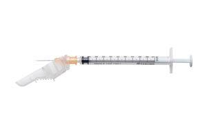 Safety Needle with 1cc Syringe, 25G x 5/8