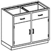 Base Cabinet 35"W x 35 3/4"H x 22"D, (1) Stainless Steel Adjustable Shelf, (2) 1/4-1/2 Drawers, 35" Over (2) Hinged Doors (DROP SHIP ONLY)