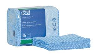 Cleaning Towel, Z Fold, 1-Ply, Blue/ White, 14.8