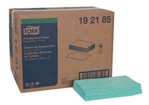 Cleaning Towel, 1/4 Fold, Green/ White, 21