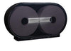 Bath Tissue Roll Dispenser, Jumbo, Twin, Universal, Black, T1, Plastic, 13" x 21.5" x 5.5"