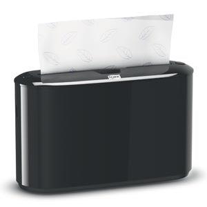 Countertop Dispenser, Hand Towel, Multifold, Universal, Plastic, Black, 7.9