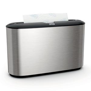 Countertop Dispenser, Hand Towel, Multifold, Universal, Metal/ Plastic, Stainless Steel, 7.9