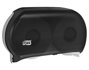 Bath Tissue Roll Dispenser, Jumbo, Twin, Universal, Smoke, T22, Plastic, 11.8
