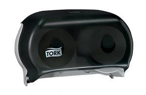 Bath Tissue Roll Dispenser, Twin, Universal, Smoke, T24, Plastic, 8.3