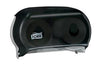 Bath Tissue Roll Dispenser, Twin, Universal, Smoke, T24, Plastic, 8.3" x 12.8" x 5.6" (231 cs/plt)