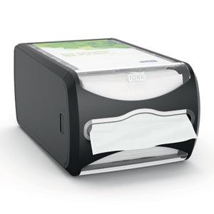 Napkin Dispenser, Counter, Universal, Black, N4, Plastic, 5.7