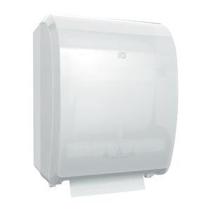 Hand Towel Roll Dispenser, Mechanical, Universal, White, H80, Plastic, 16