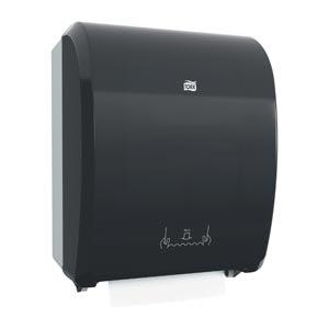 Hand Towel Roll Dispenser, Mechanical, Universal, Black, H80, Plastic, 16