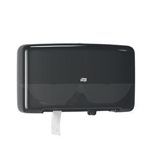 Bath Tissue Roll Dispenser, Jumbo, Twin, Mini, Universal, Black, T2, Plastic, 10.1