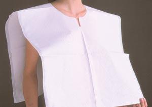 Exam Cape, Poncho Style, 3-Ply T/P/T, White, 22