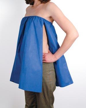 Patient Cape, One Size Fits Most, Dark Blue, Non-Woven, Stretchable, Non-Sterile, Latex Free (LF), 25/cs